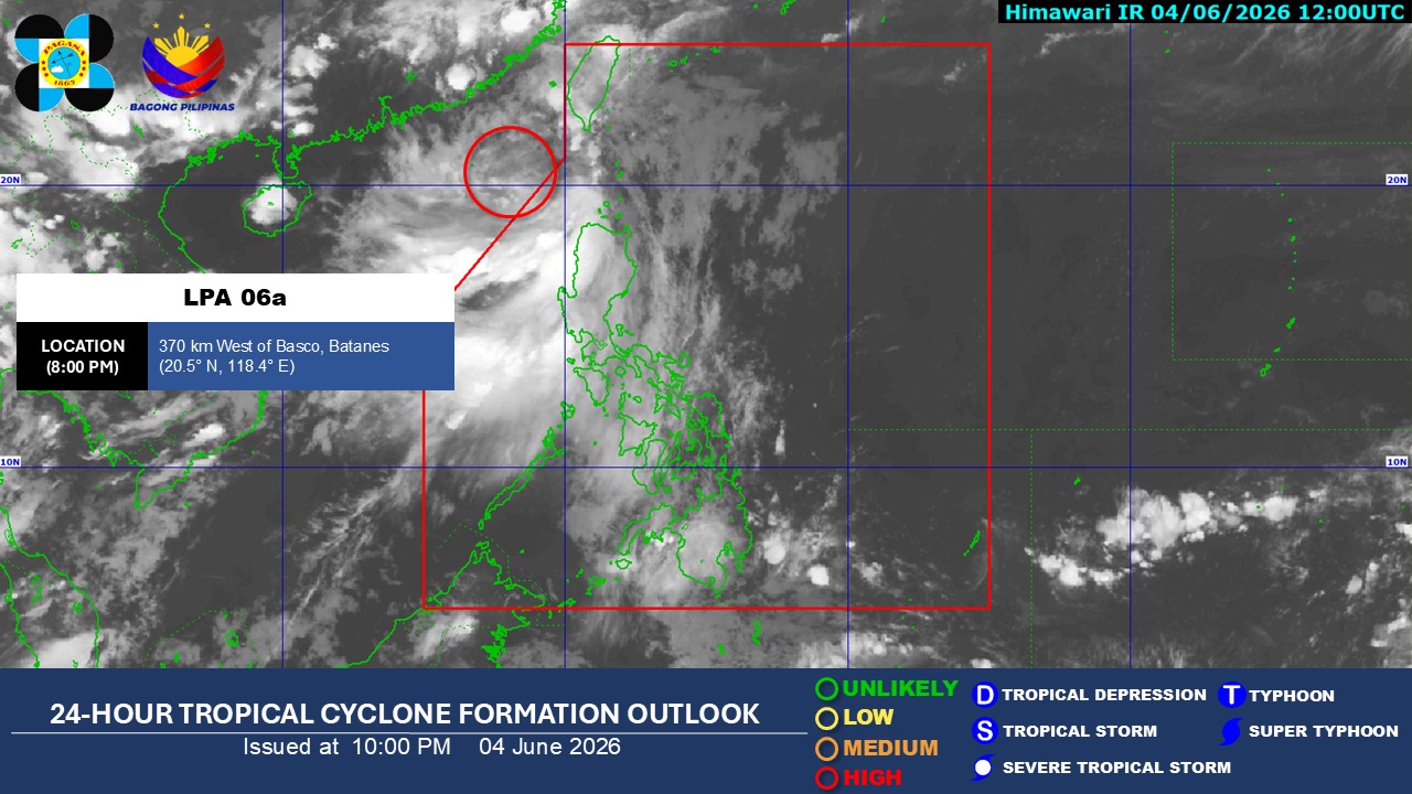PAGASA: LPA outside PAR has ‘high’ chance of becoming tropical depression 