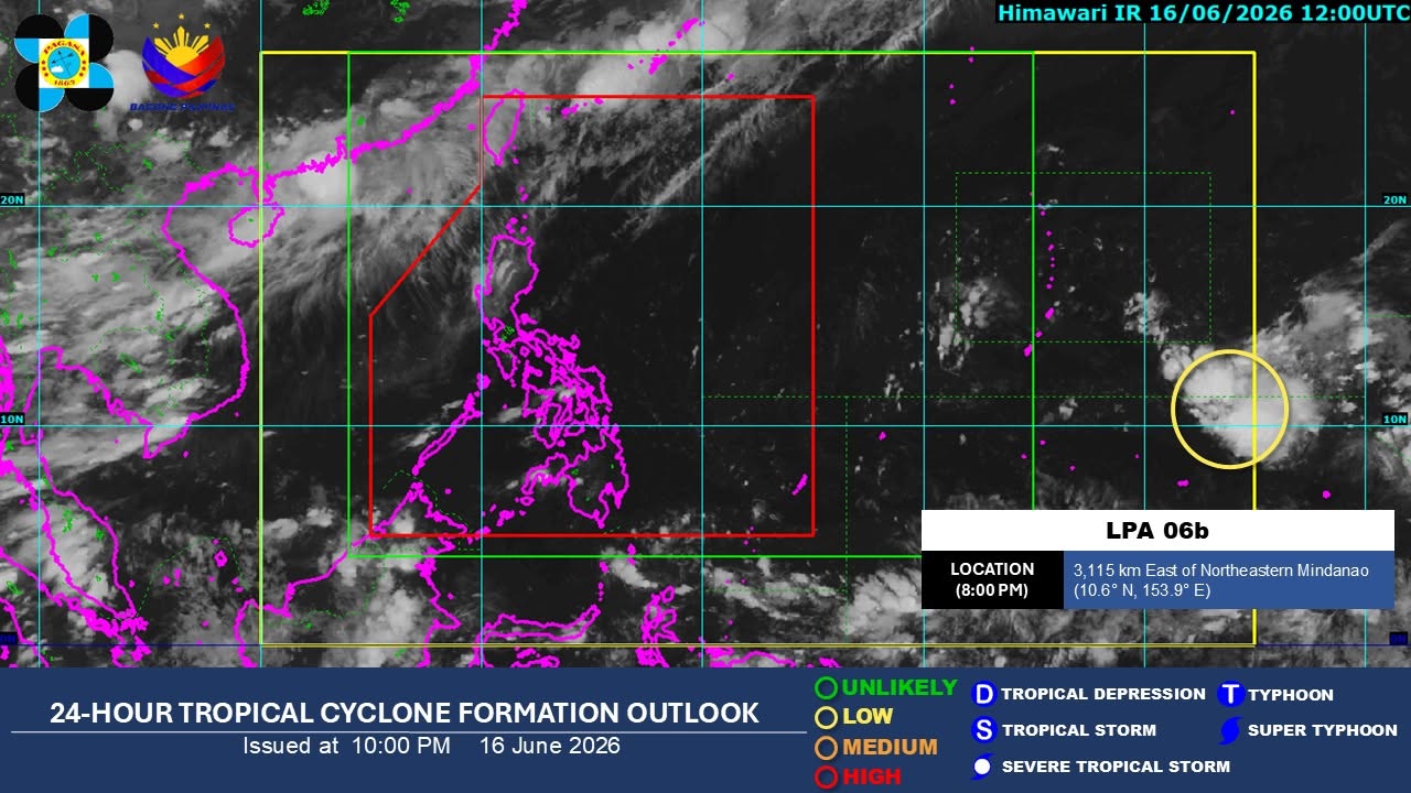 LPA outside PAR has low chance of becoming tropical depression