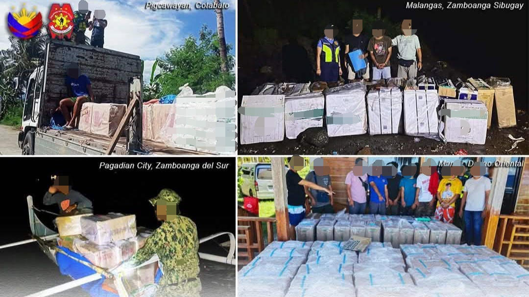 PNP: P13M in illicit cigarettes seized in weekend operations in parts of Mindanao