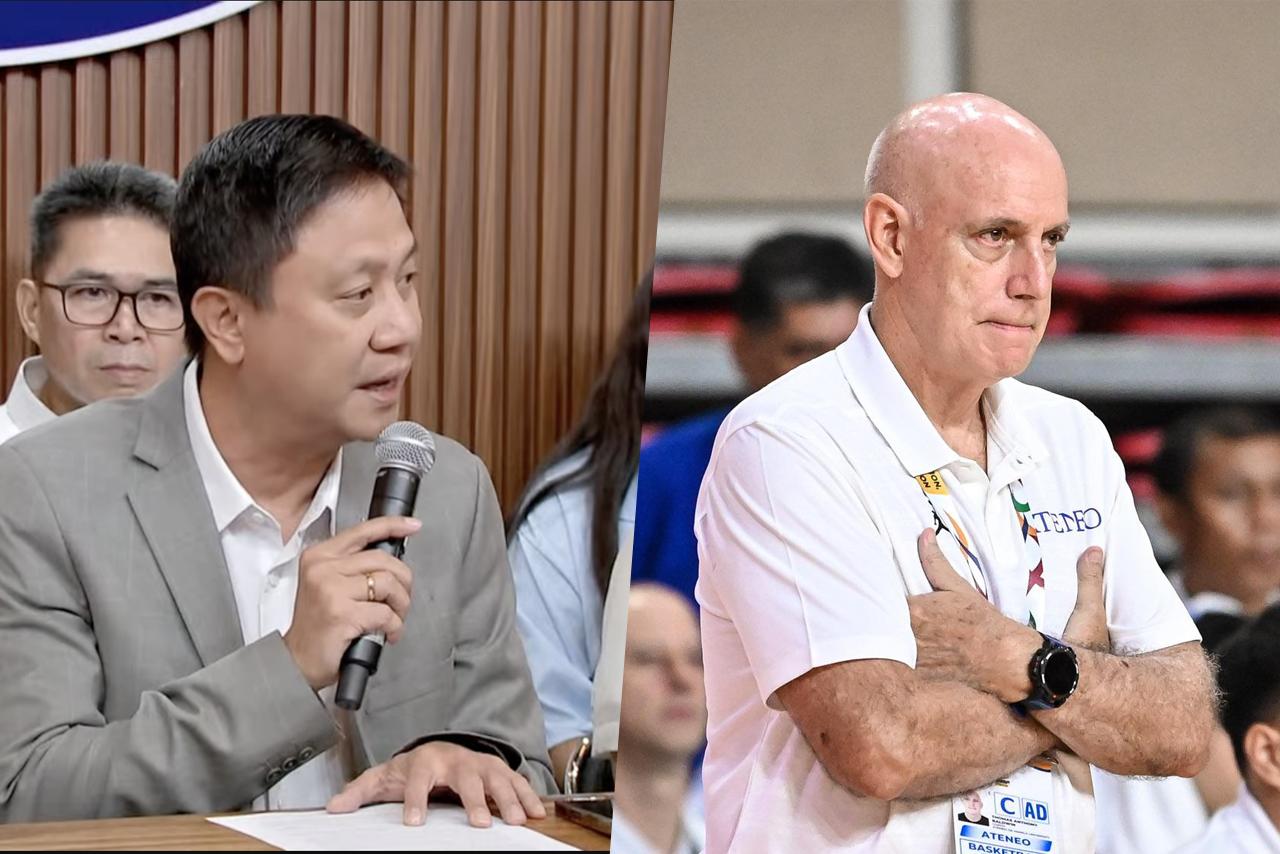 PSC chairman Patrick Gregorio and Ateneo coach Tab Baldwin