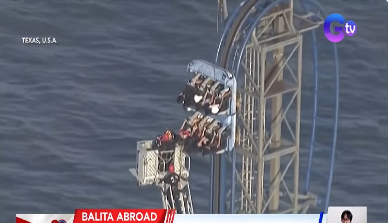 Rollercoaster, nagkaaberya sa taas na 100 ft.; bagon na may 8 sakay, patiwarik na tumirik