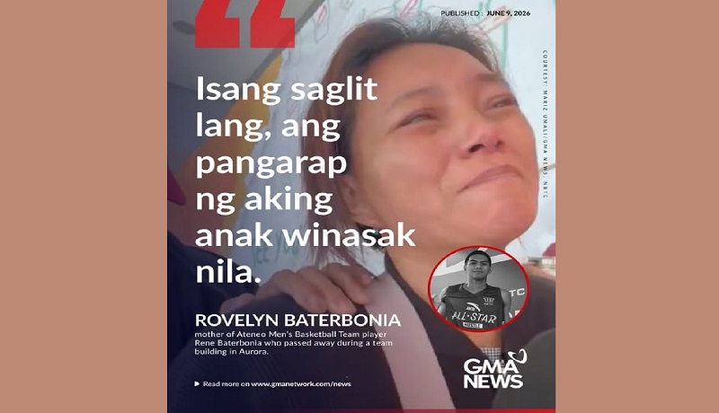 Hinanakit ng ina ni Rene Baterbonia: ‘Ba't napunta doon sa dagat? Kasi basketball naman 'yung anak ko, 'di naman swimming’
