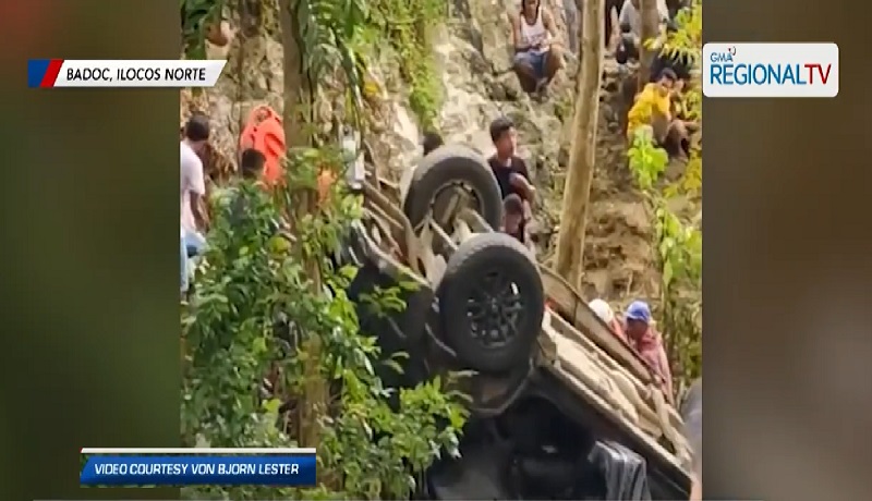 2 patay, 4 sugatan nang mahulog sa sapa ang isang SUV sa Ilocos Norte