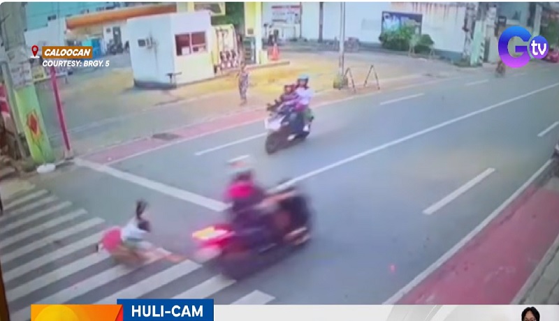 Babaeng Grade 6 student na tumatawid sa pedestrian lane, tumilapon nang mahagip ng motorsiklo