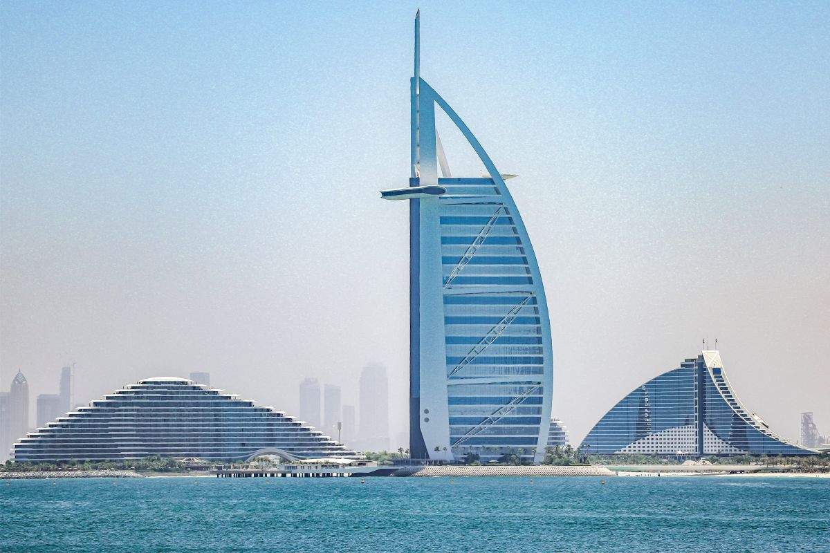 The Burj al-Arab hotel complex is pictured in Dubai on June 6, 2026