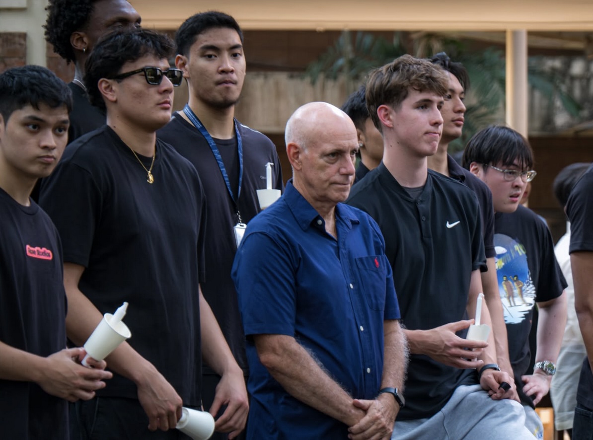 Tab Baldwin Attends Vigil for Rene Baterbonia, Divine Adili at Ateneo Campus