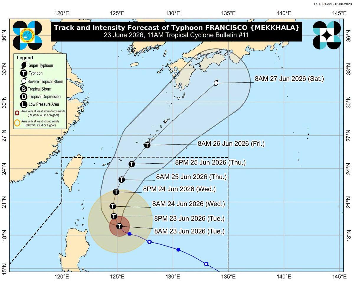 Typhoon Francisco - June 23, 2026, 11 a.m. 