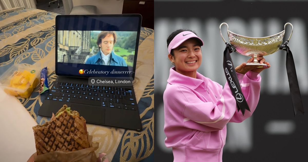 Alex Eala celebrates WTA 125 Birmingham Open win with a sandwich dinner in hotel room