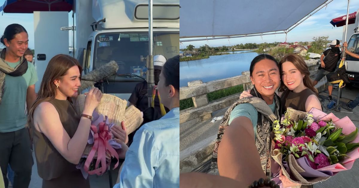 Bea Alonzo greeted with flowers, cheers on 'Whispers from Heaven' set after wedding