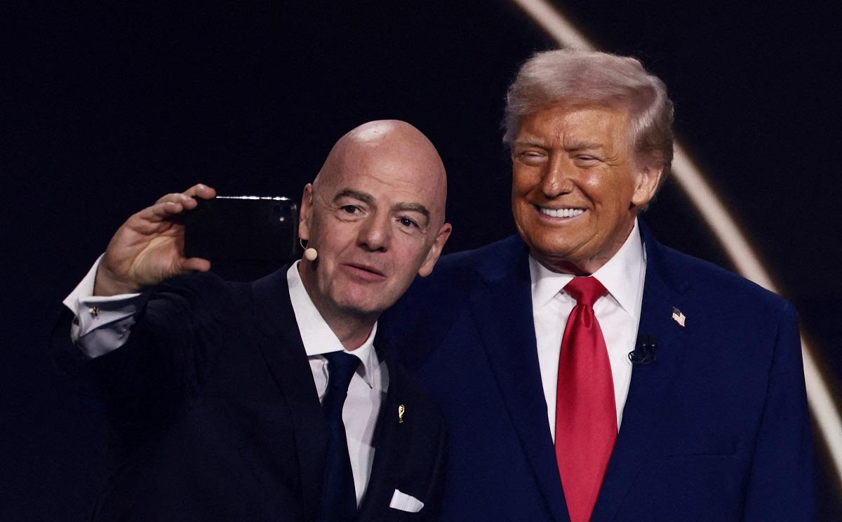 Trump and Gianni Infantino at the FIFA World Cup 2026 Draw in December