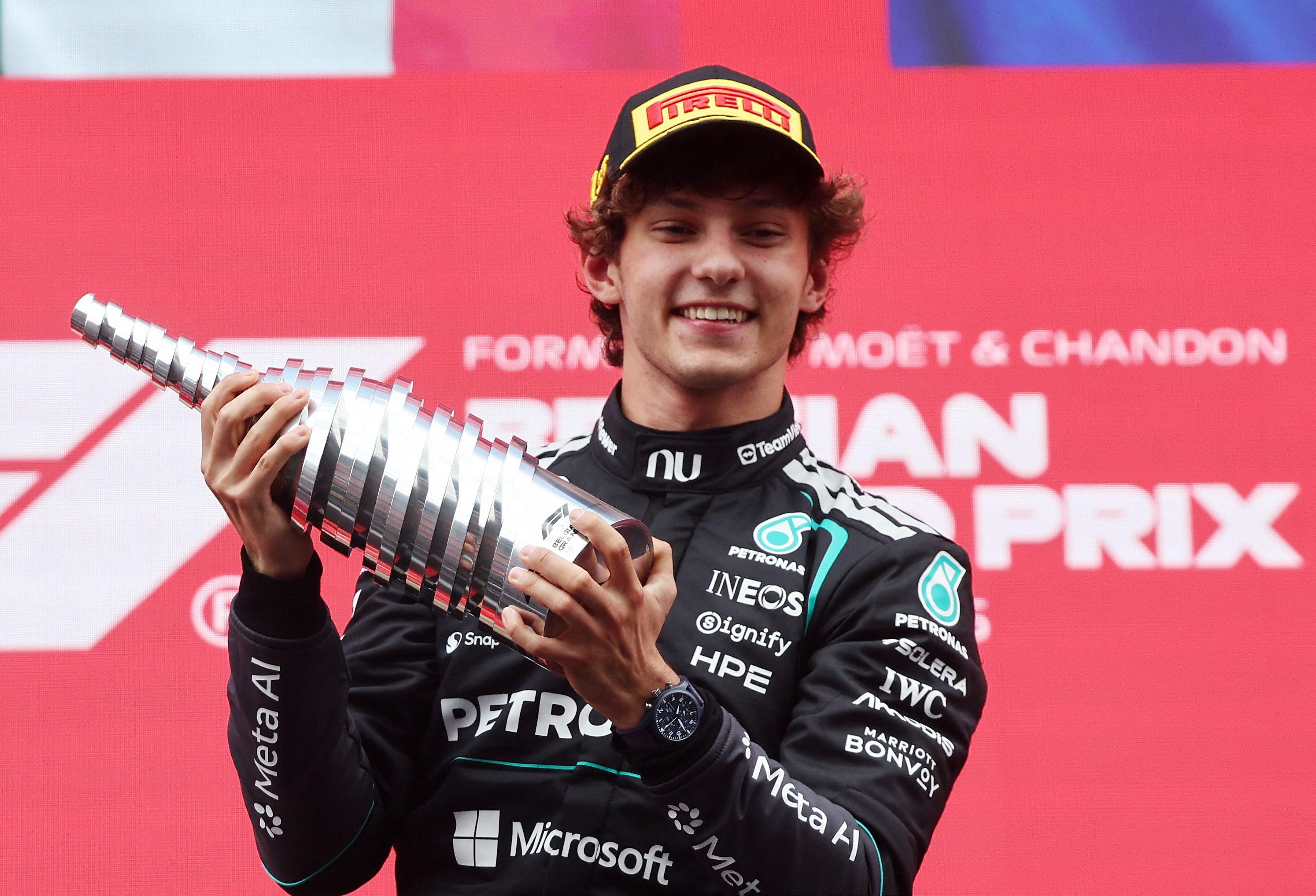 F1: Kimi Antonelli wins in Belgium as George Russell crashes out