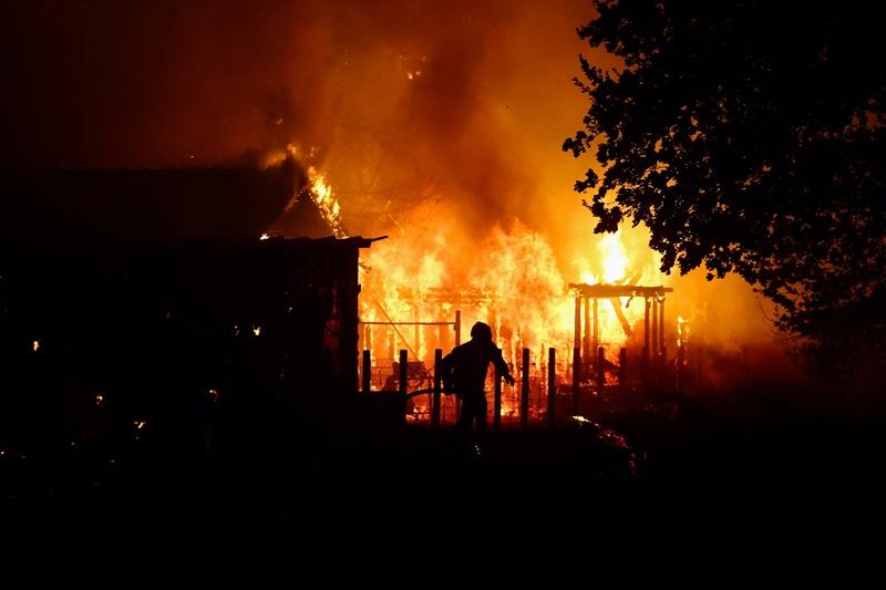 Wildfire near Lege-Cap-Ferret in the Gironde department in France