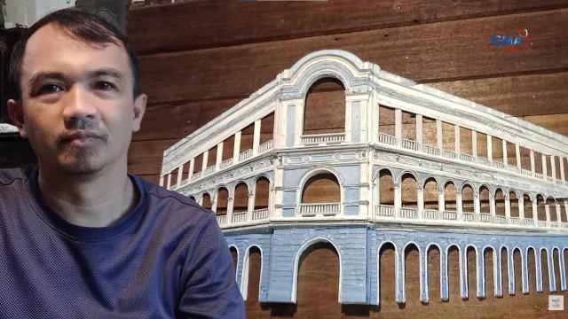 Cristhom 'Dodoy' Setubal with one of his installation artworks. Courtesy: GMA Pinoy TV