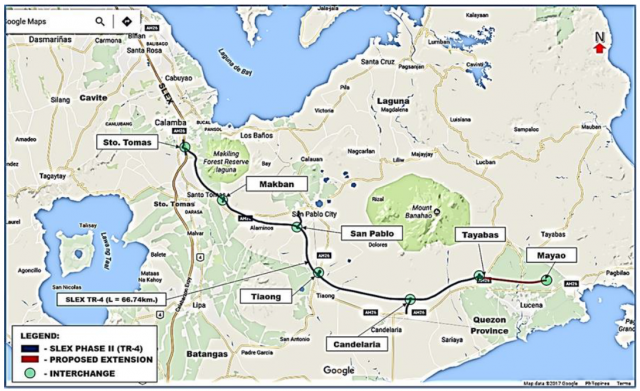 Courtesy: DPWH South Luzon Expressway (SLEX) Extension Phase II Toll Road 4 (TR-4) Project Briefer