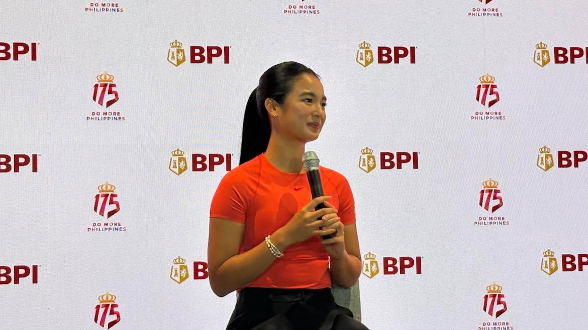 Alex Eala at a press conference in July 2026