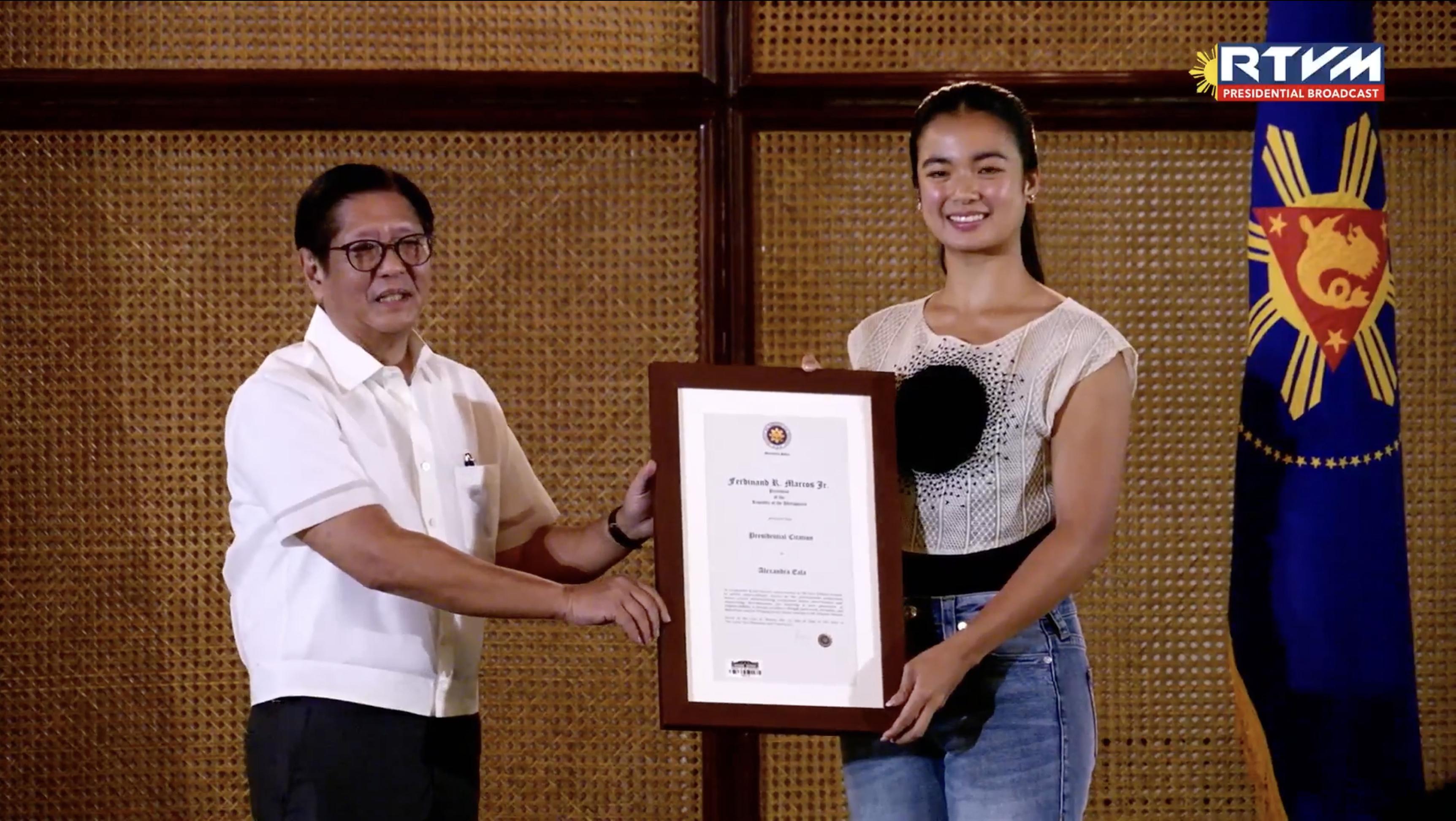 Alex Eala with President Marcos at Malacanang
