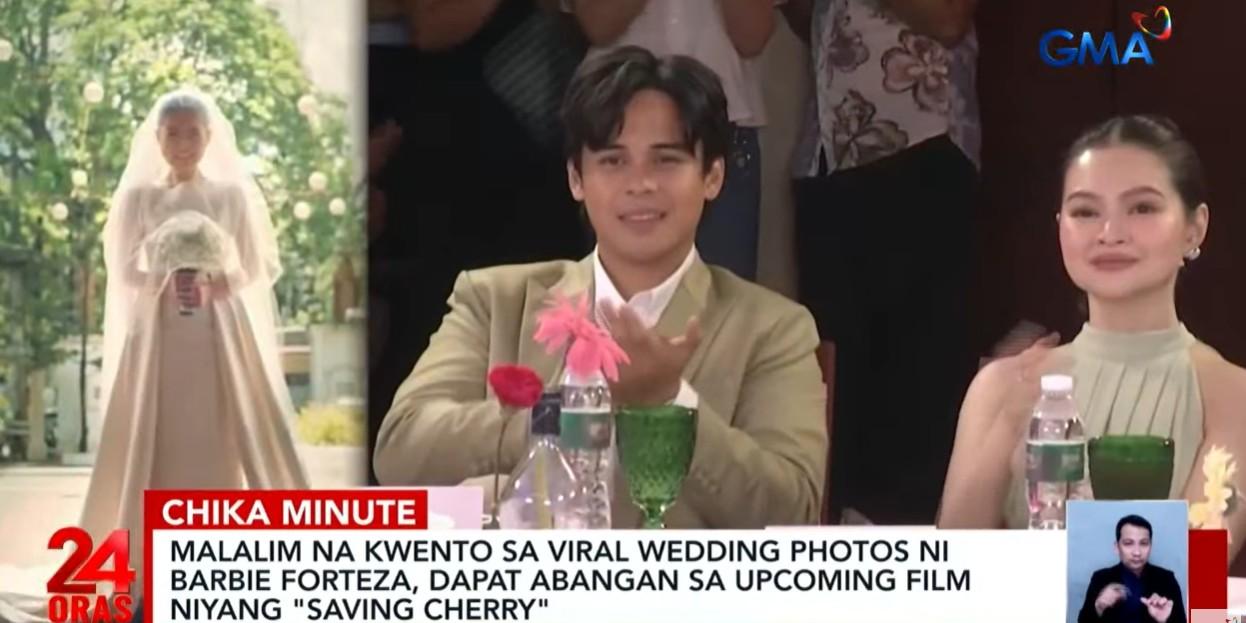 Barbie Forteza's viral bridal photos revealed to be wedding scene with Khalil Ramos in upcoming film 'Saving Cherry’