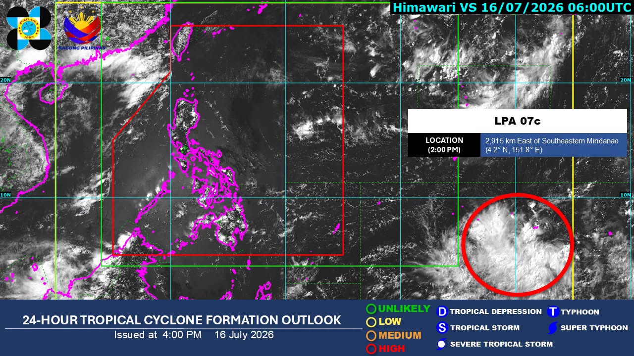 LPA outside PAR has high chance of developing into tropical depression - PAGASA 