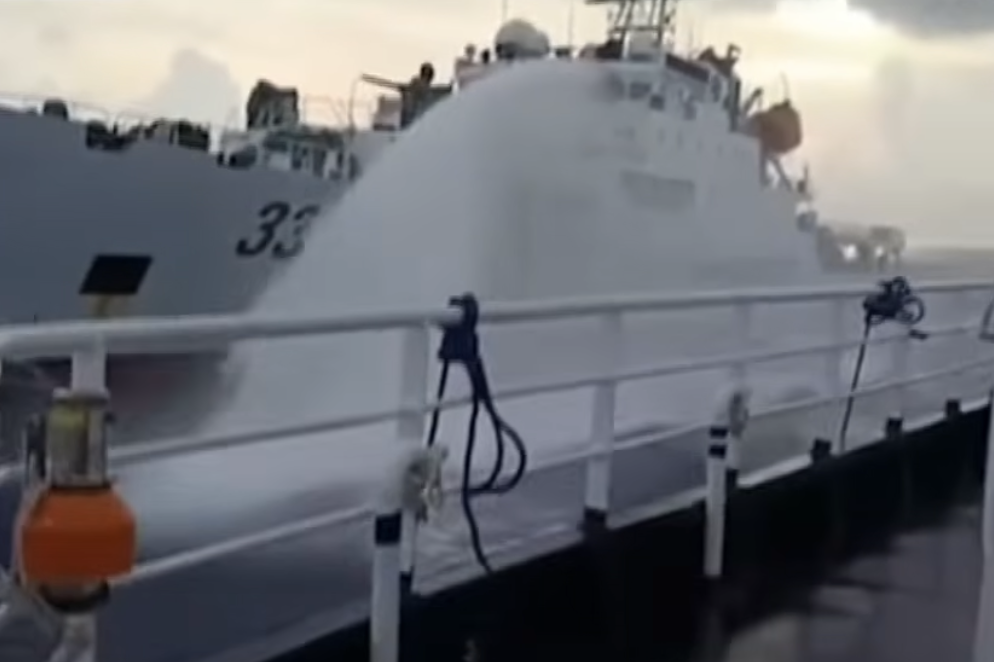 Chinese Coast Guard uses water cannon near Philippine vessel in Bajo de Masinloc