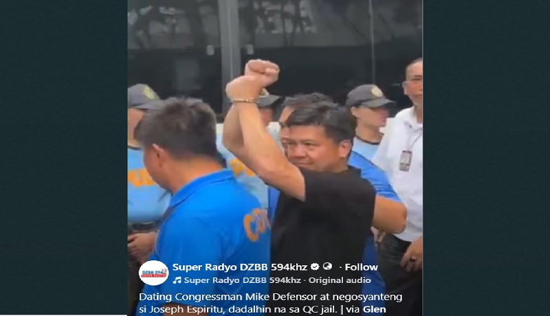 Mike Defensor at Espiritu, na mga kasamang abusado ni Marcoleta sa plunder case, inaresto 
