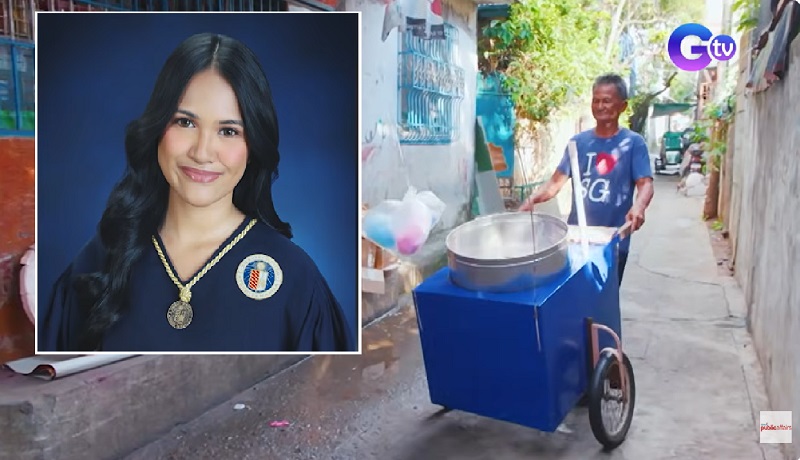 Ama na nagtitinda ng cotton candy, napagtapos sa kolehiyo ang anak 