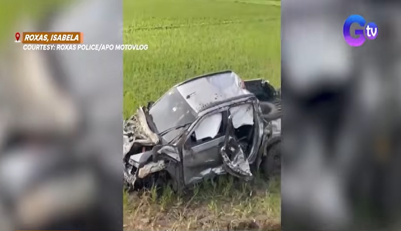 Pickup truck, bumangga sa steel barrier sa Isabela; 2 sakay nito, nasawi