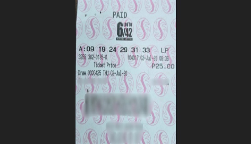 Lalaking tumaya ng isang kombinasyon lang sa Lotto 6/42, naka-jackpot ng P57M