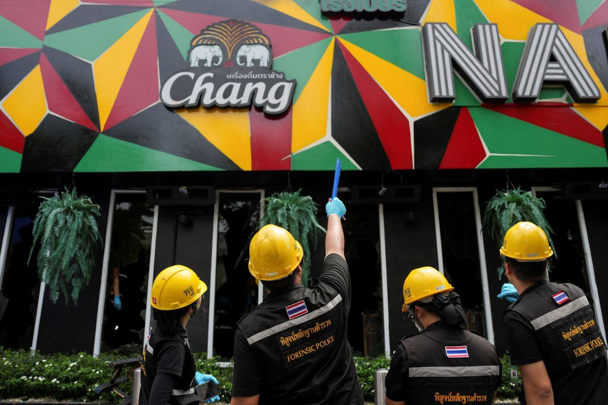 Site of a deadly fire at a pub in Bangkok, Thailand