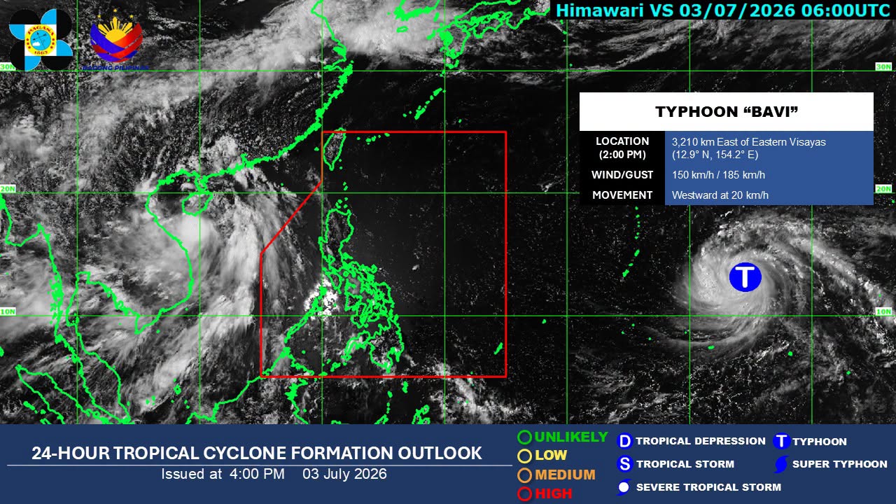 Typhoon Bavi enters PAGASA monitoring domain