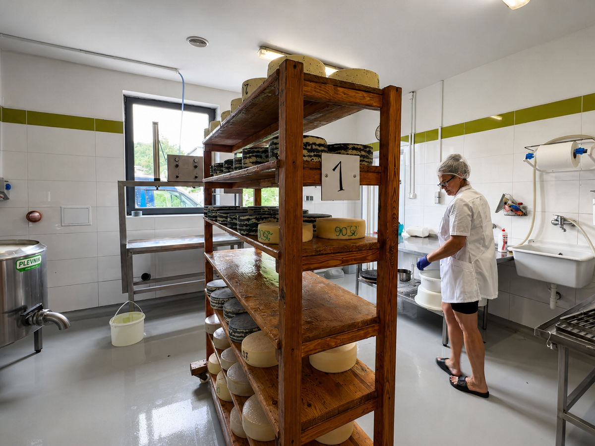 A worker inspects cheese in a factory. Dairy products are among Poland's top exports. GMA News