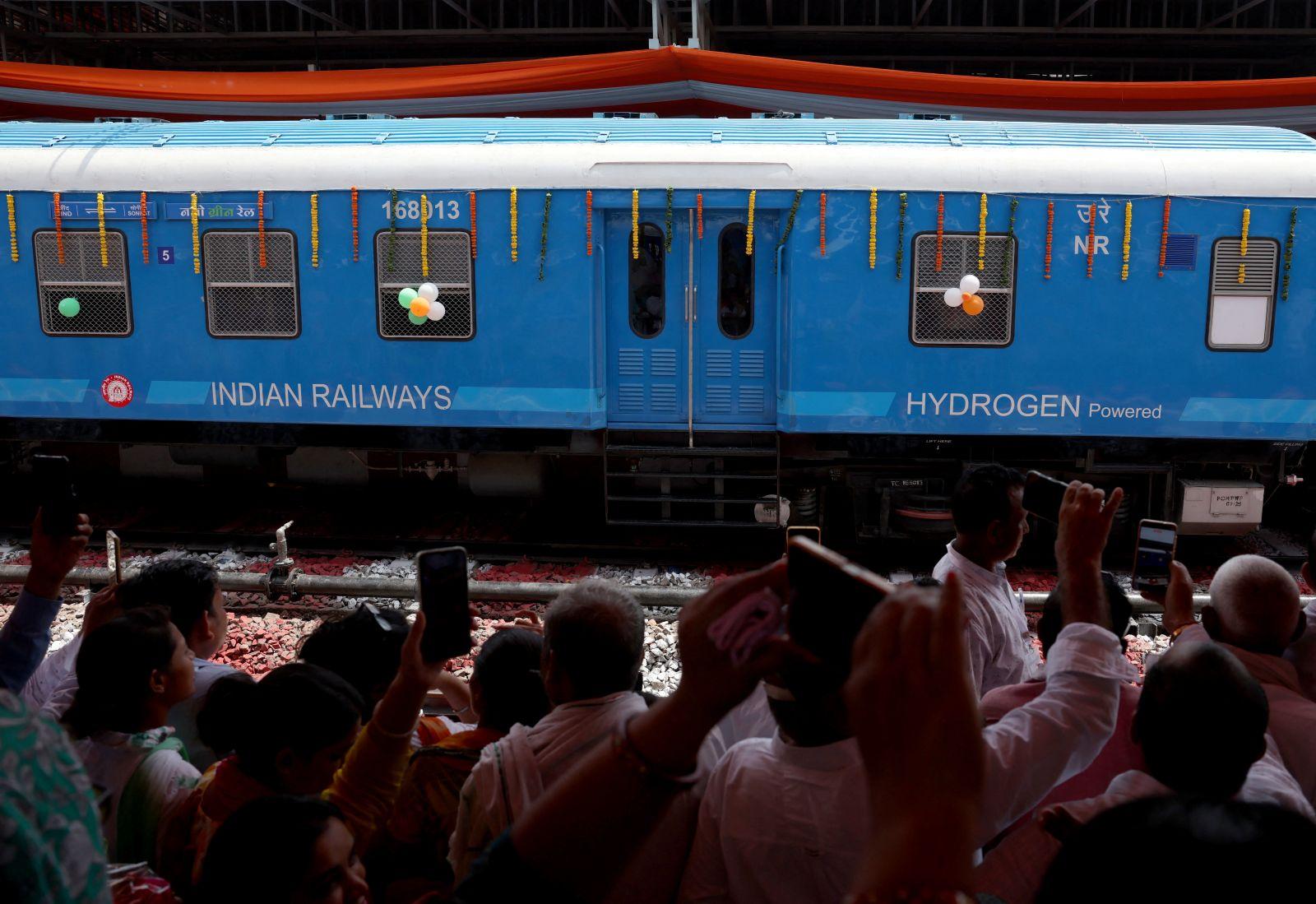 India launches first hydrogen-powered train in clean energy push