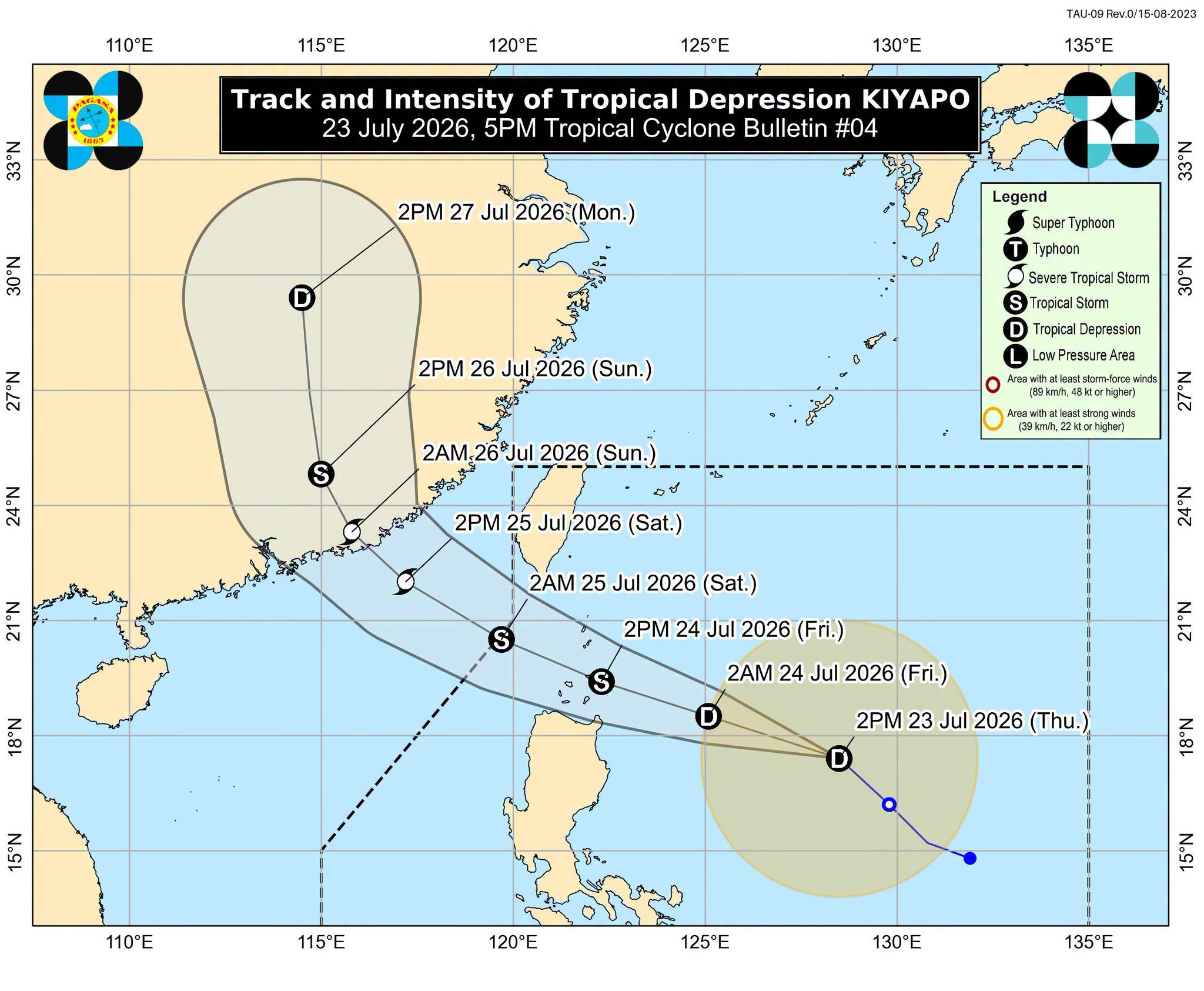 Kiyapo gains speed; Signal No. 1 hoisted over 14 areas