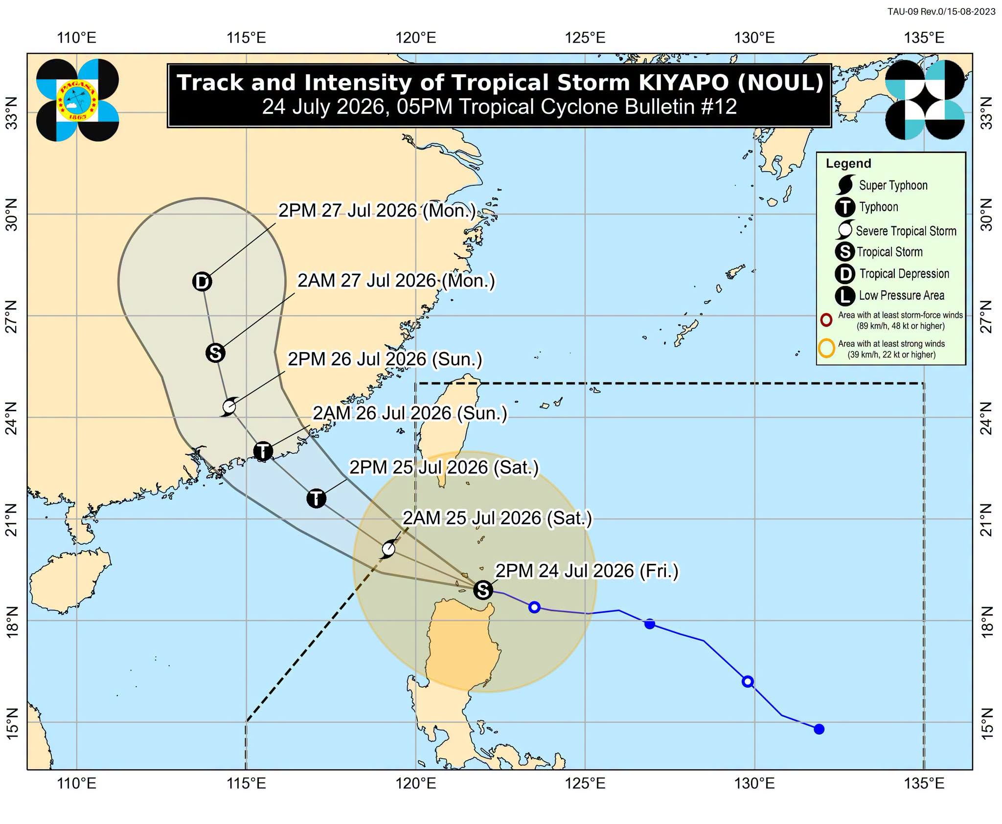 Kiyapo continues west northwest track; Signal No. 2 up in 4 areas
