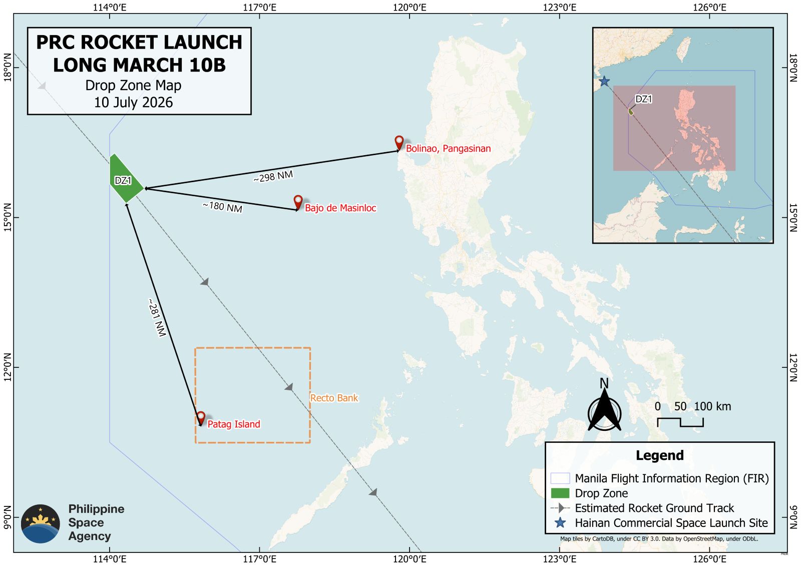 PhilSA alerts public over possible rocket debris from China’s Long March 10B launch