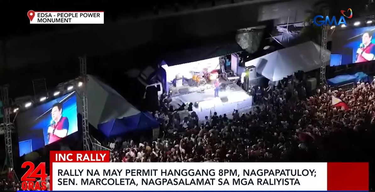 Senator Marcoleta attends INC rally at EDSA 
