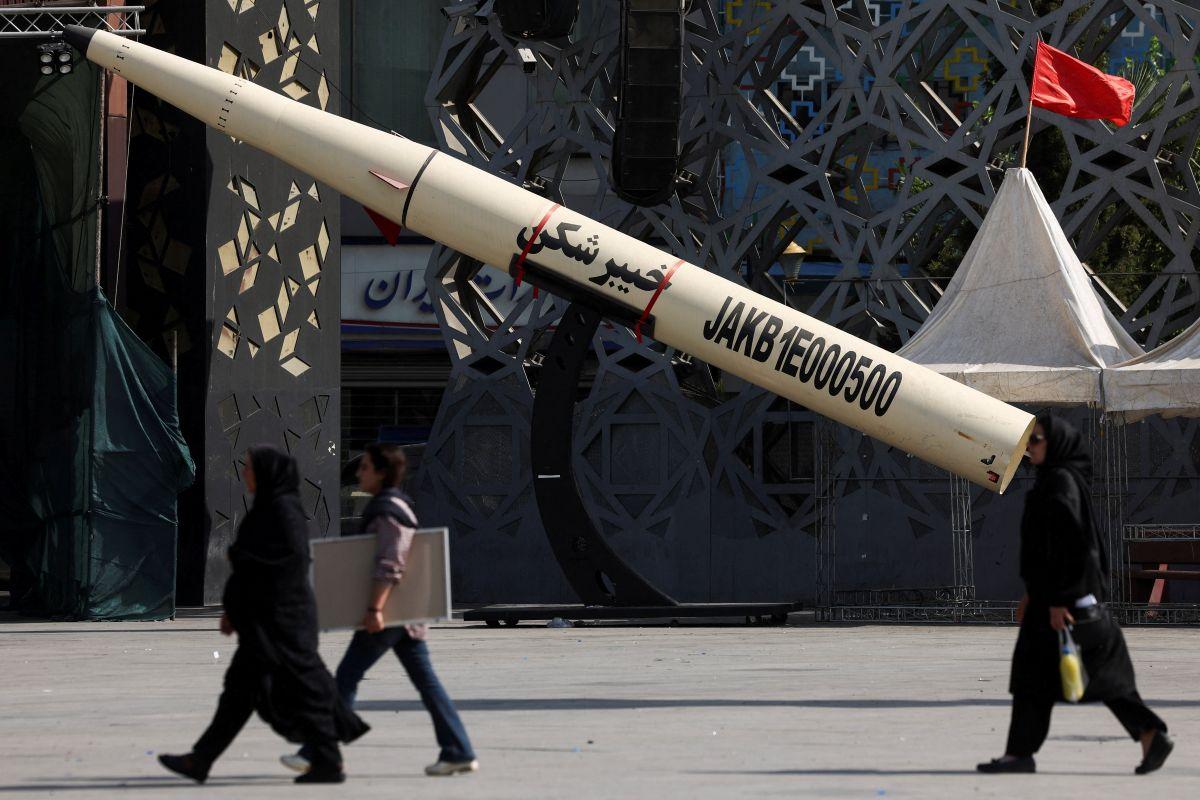 Iranian missile mockup seen in Tehran, Iran