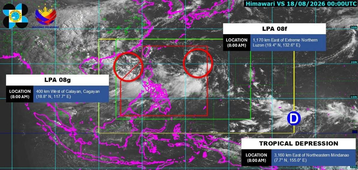 2 LPAs outside PAR have 'high' chances of becoming cyclones