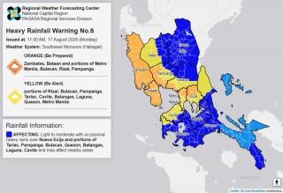 RAINFALL ALERT: Orange in Metro Manila, 5 Luzon areas (Monday, 11 am)