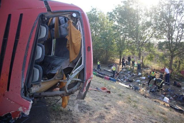 Preliminary information suggests the driver likely fell asleep, the police said. Balazs Toth/ Mezokovesd Kepekben/ Handout via REUTERS