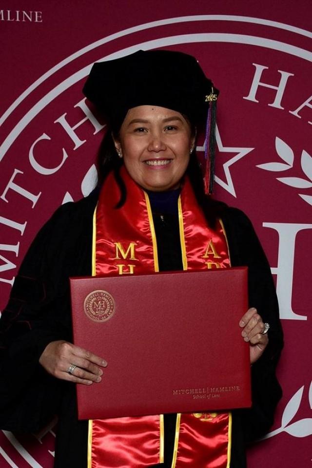 Maybelle graduated from the Mitchell Hamline School of Law in Minnesota. Courtesy: The FilAm