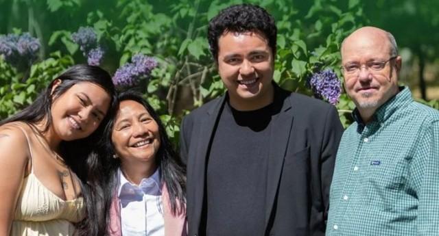 With husband Mike, son Lucas, and daughter Lina. Courtesy: Luz Bay website via The FilAm