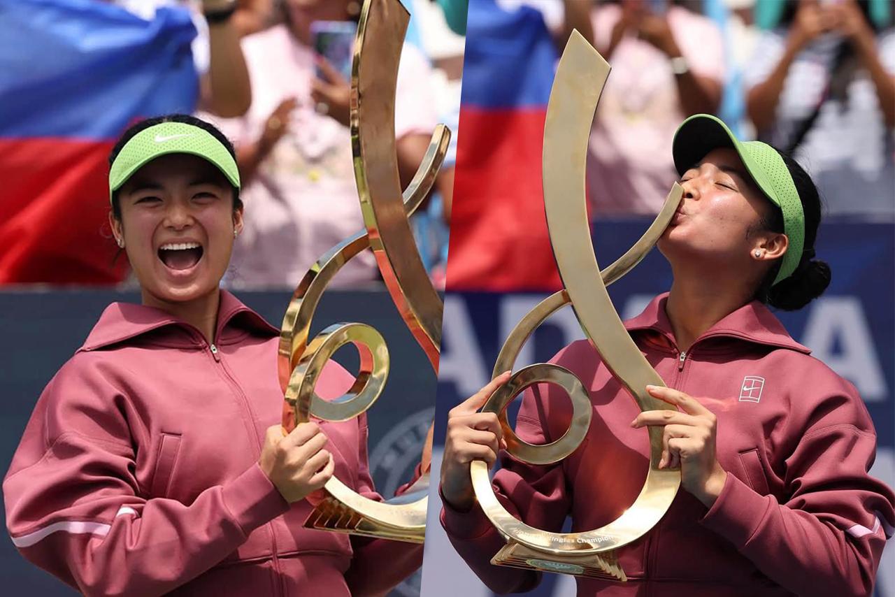 Alex Eala with the WTA 500 Mubadala DC Open trophy