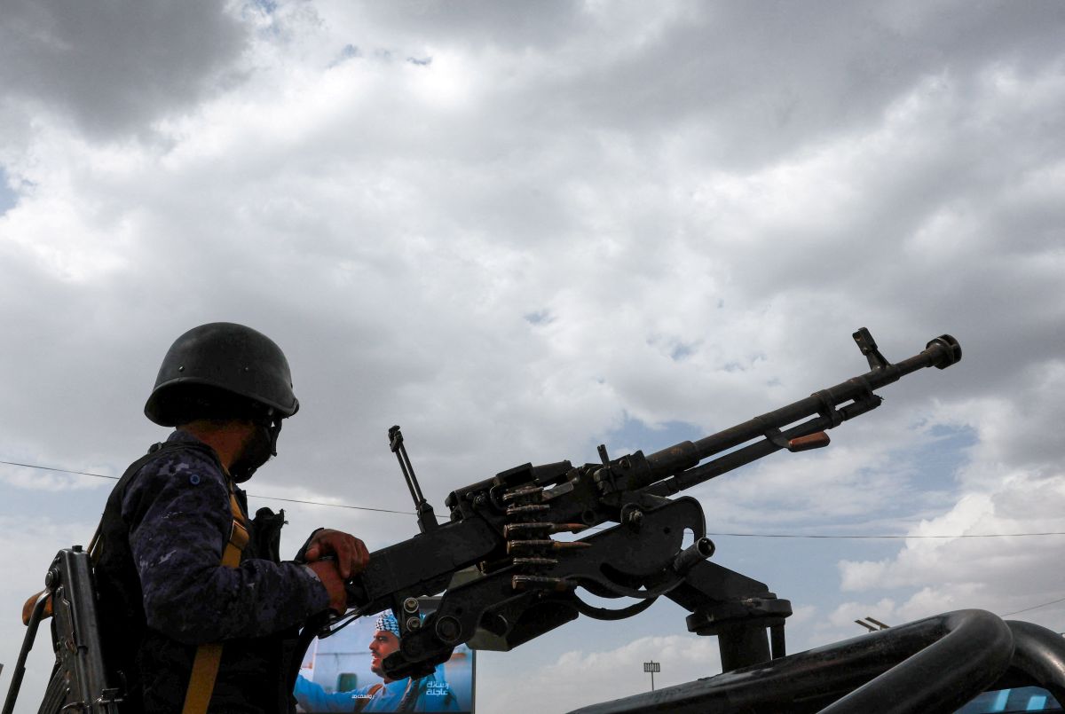 A member of Houthi security forces in Sanaa, Yemen