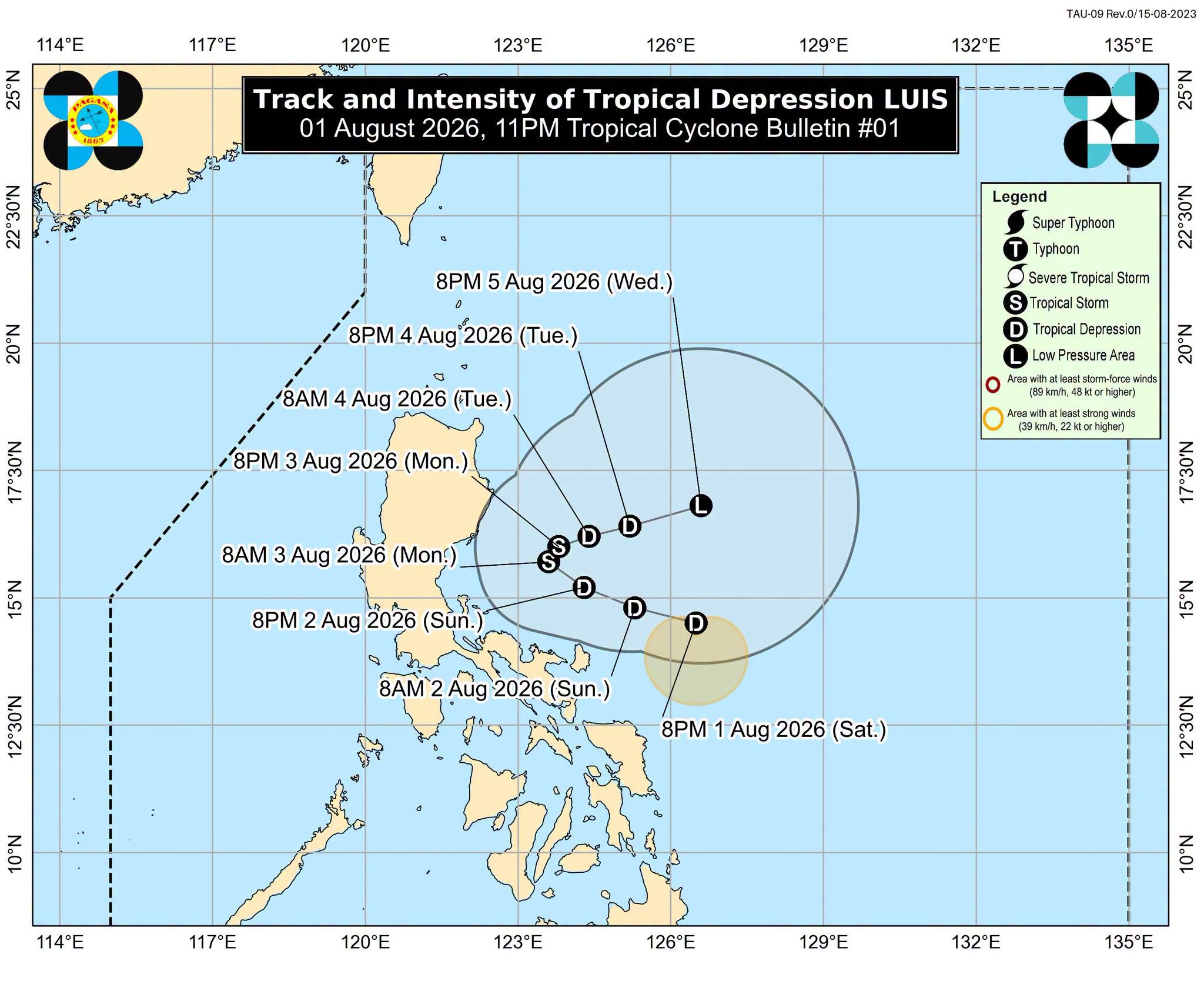 Tropical Depression Luis moves west; 3 Luzon areas under Signal No. 1