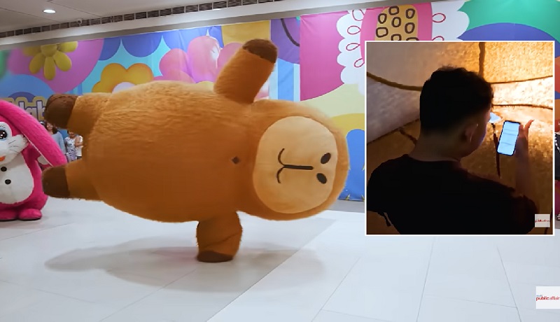 Working student sa loob ng capybara mascot, naisasabay ang online class upang matapos ang pag-aaral