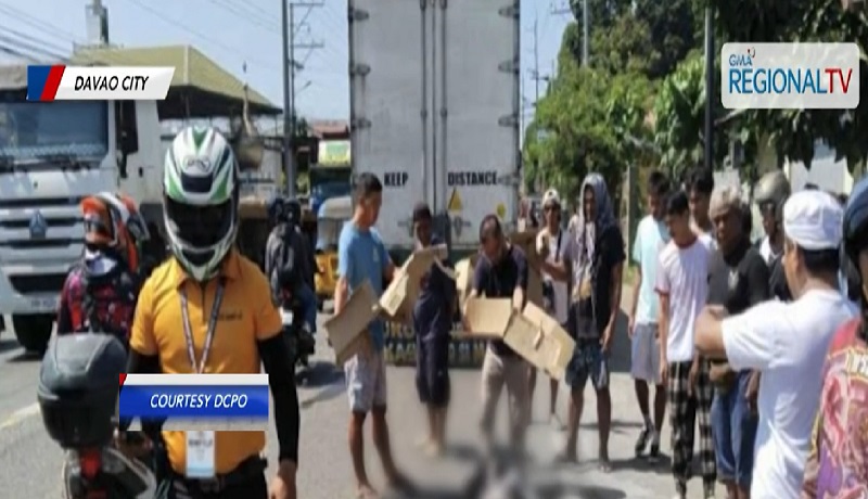 Ginang na angkas sa motorsiklo, patay nang magulungan ng truck sa Davao City
