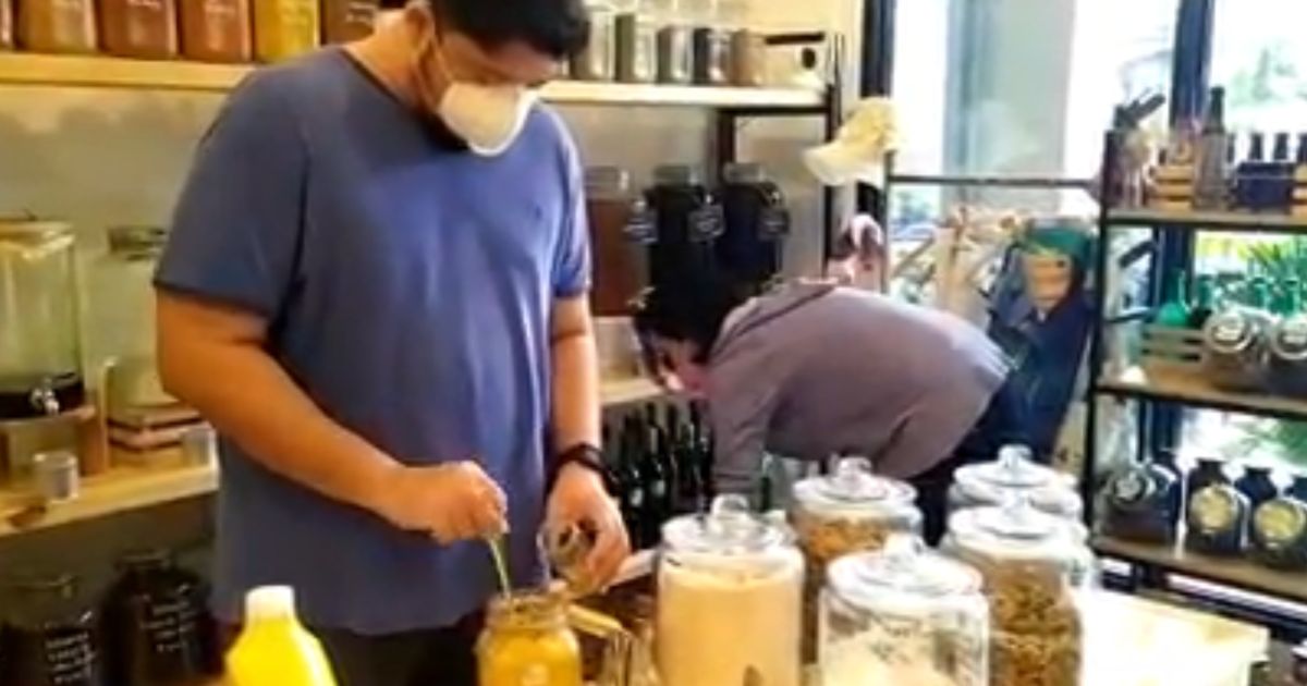 This QC store is collecting used cooking oil and coffee grounds