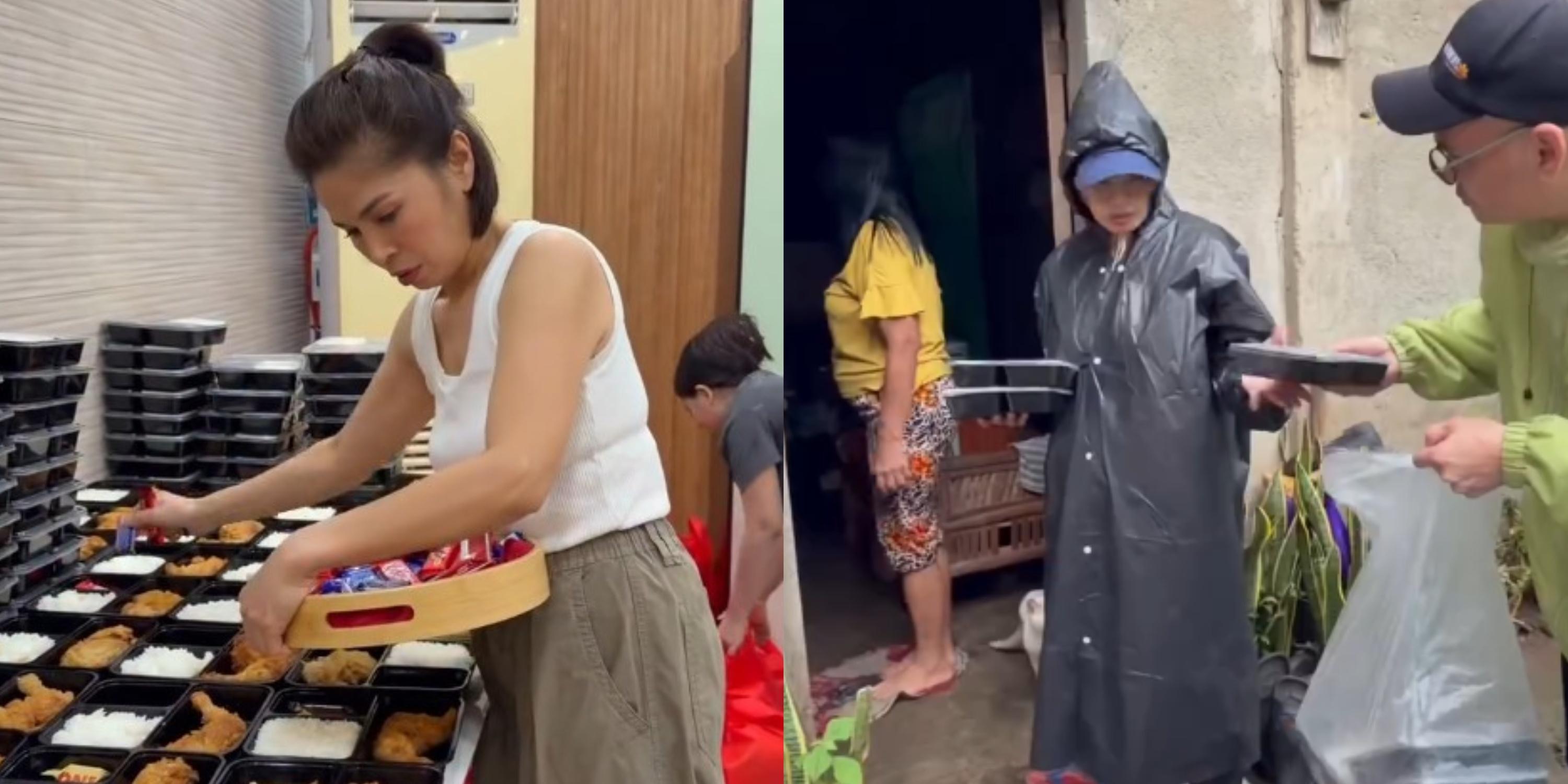 Mommy Grace Tanfelix gives out relief goods to those affected by Habagat