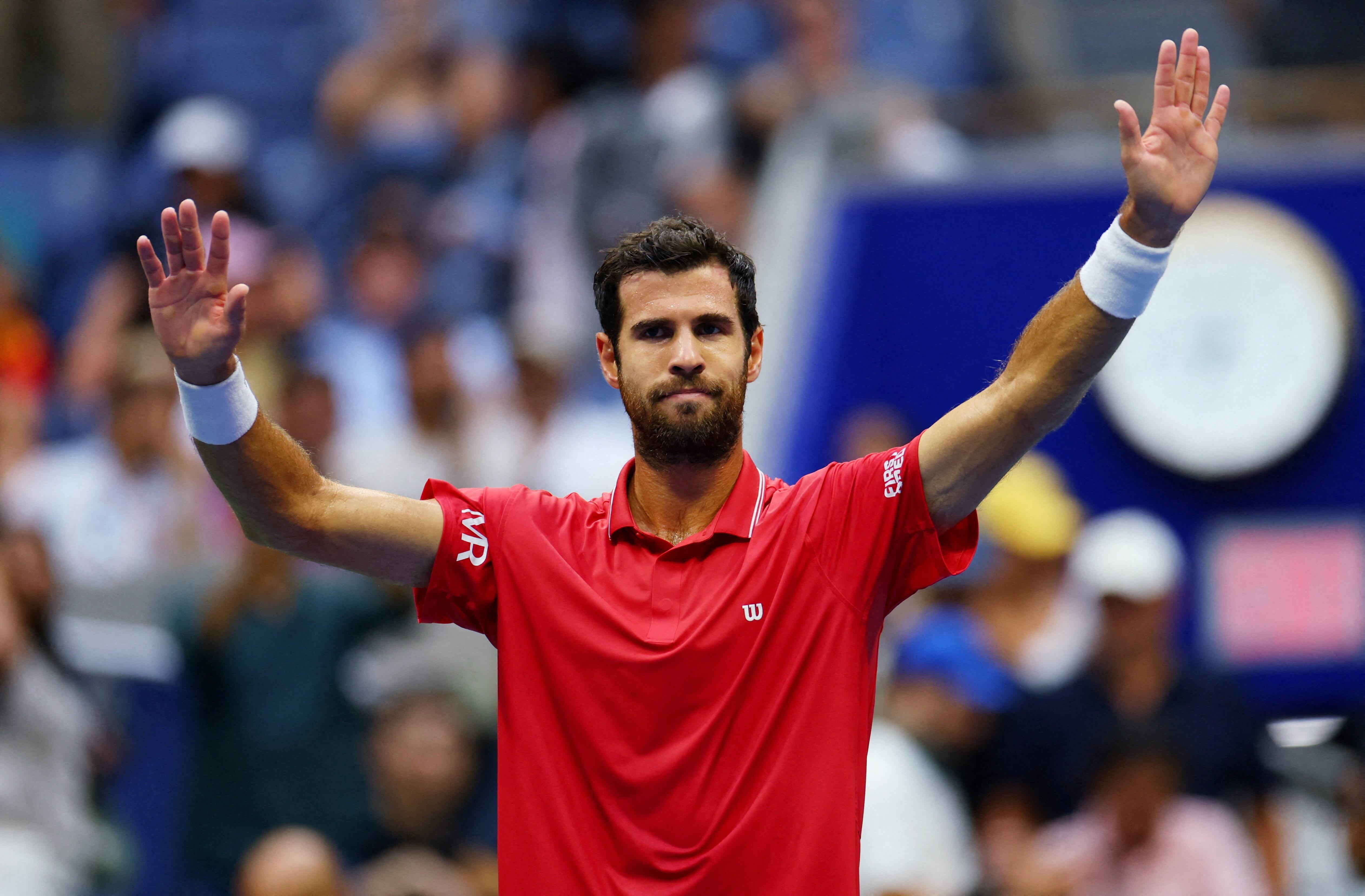 Karen Khachanov reaches US Open semis after Alexander Blockx retires