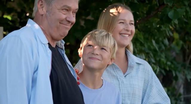 Ihor Malchevsky with daughter Kateryna Moskaliuk and grandson Illia Moskaliuk a day after the incident. Screenshot courtesy Kateryna Moskaliuk via Reuters video